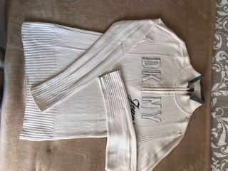 Jersey DKNY Jeans blanco cremallera