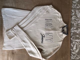 Jersey DKNY Jeans blanco cremallera