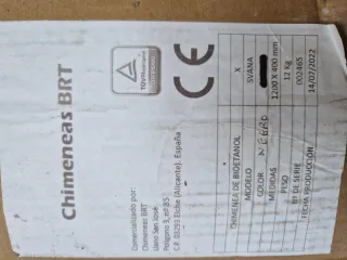 Chimenea Bioetanol Negra de pared NUEVA