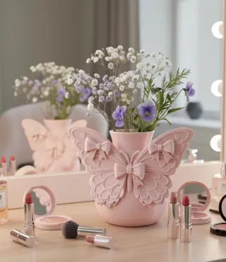 Jarrón Mariposa Rosa