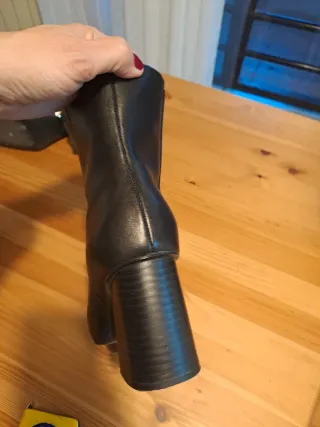 Botines piel negros Mango Talla 37