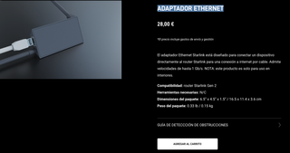 Adaptador Ethernet Starlink V2