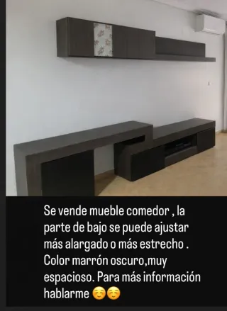 Mueble TV madera y cristal