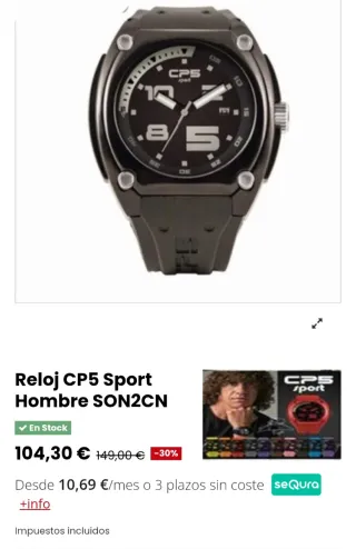 Reloj CP5 Sport Negro y Verde