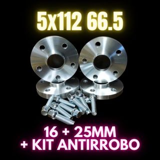 Separadores 16 y 25mm 5x112 66.5 con antirrobo