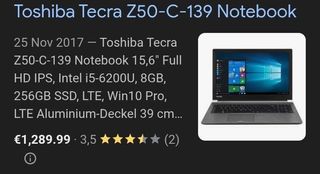 Toshiba Tecra Z50‑C‑139 Portátil 15.6" i5‑6200U