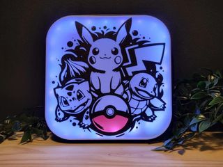 Lampada LED Pokemon Pikachu Bulbasaur Squirtle