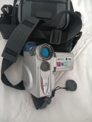 Videocámara Plata y Azul con Bolso