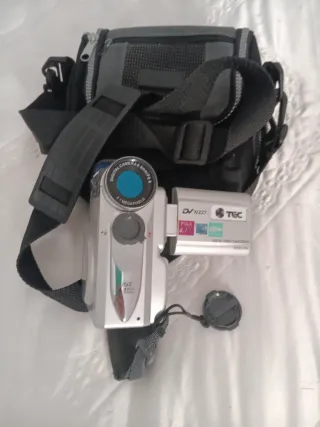 Videocámara Plata y Azul con Bolso