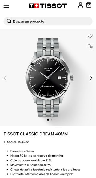 Reloj Tissot Powermatic 80 Classic Dream 40mm