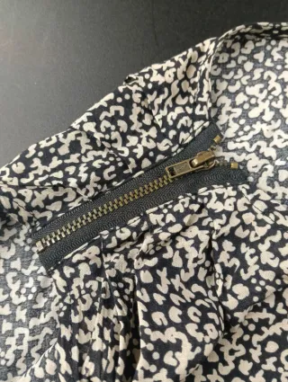 Vestido Pinky Talla M Negro con topos Blancos