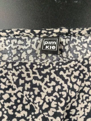 Vestido Pinky Talla M Negro con topos Blancos