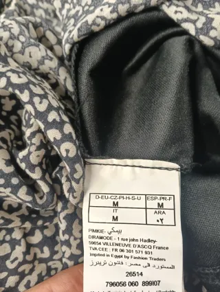 Vestido Pinky Talla M Negro con topos Blancos