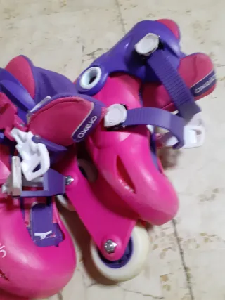 Patines infantiles Oxelo rosas y morados