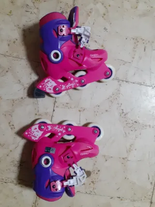 Patines infantiles Oxelo rosas y morados