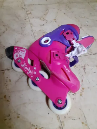 Patines infantiles Oxelo rosas y morados