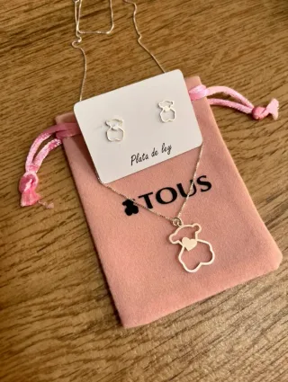 Conjunto Tous Plata de Ley Oso Corazón