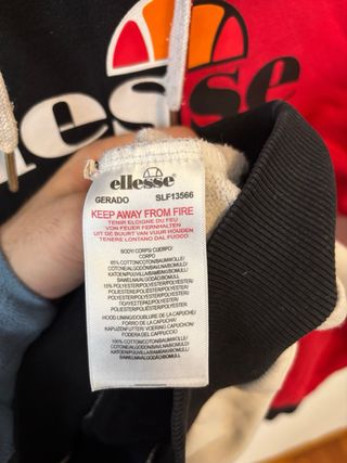 Sudadera Ellesse Color Block Negra y Roja