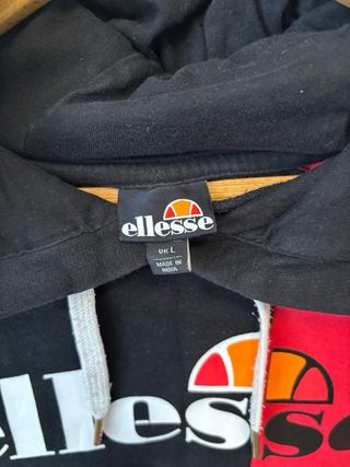 Sudadera Ellesse Color Block Negra y Roja