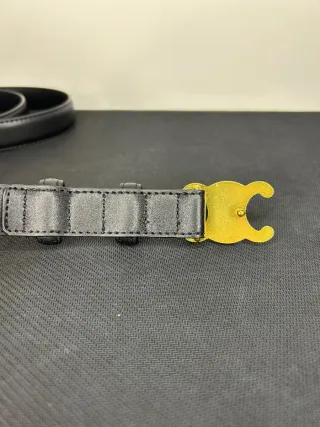 Cintura Celine Nera Fibbia Oro