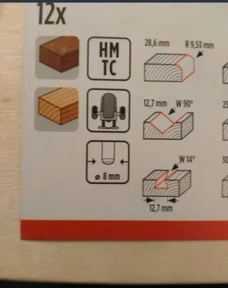 Juego de fresas para madera