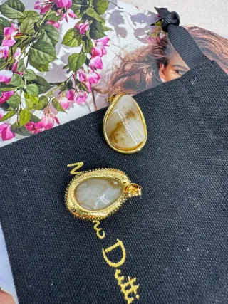 Pendientes Massimo Dutti Beige y Dorados