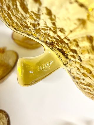 6 ciotole mela vetro dorato ambra