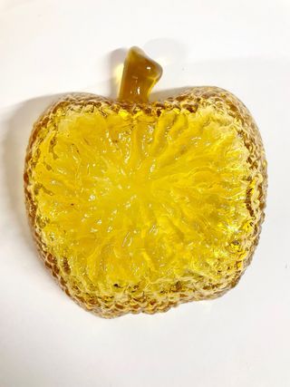 6 ciotole mela vetro dorato ambra