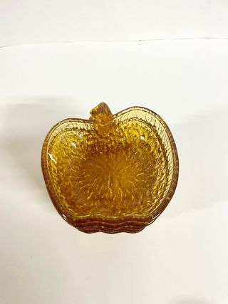 6 ciotole mela vetro dorato ambra