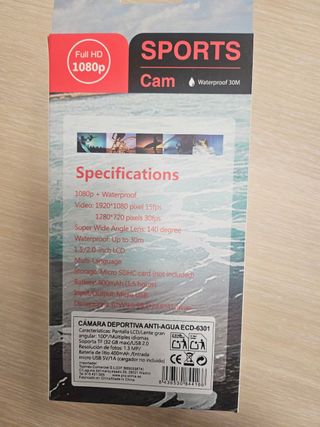 Cámara Deportiva HD 1080p Rosa Nueva