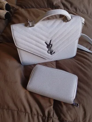 Bolso YSL con Cartera Blanco