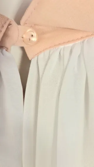 Blusa elegante bianca e rosa