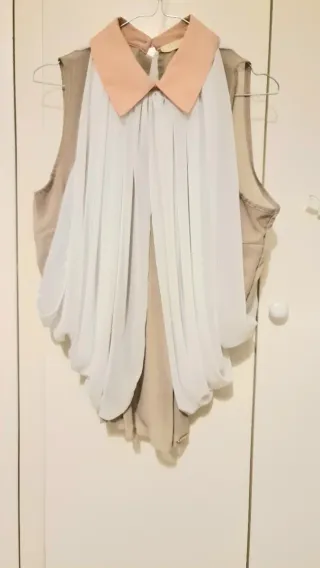 Blusa elegante bianca e rosa