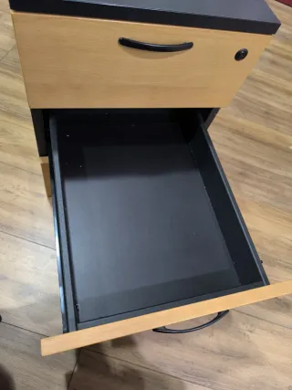 Cajonera Oficina Madera Negra y Marrón