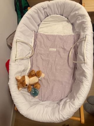 Cuco moisés mimbre con soporte