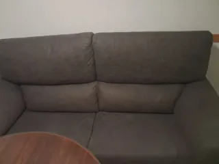 Sofá gris de tela 150cm