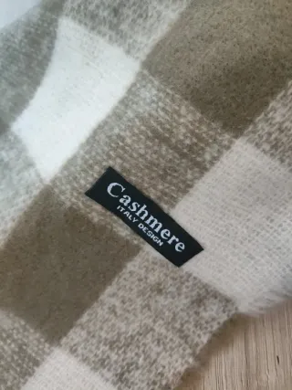 Bufanda cuadros marrón y blanco 2*40*160 cm