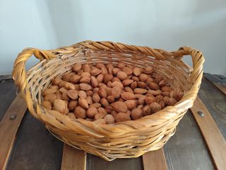 Cesta grande antigua de caña