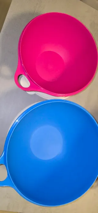 Set 2 Ciotole Tupperware Blu e Rosa