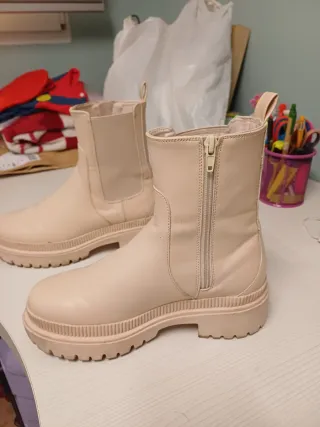 Botines Chelsea Beige Talla 36