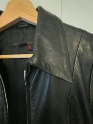 Cazadora Cuero Zara Vintage Mujer