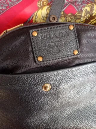 Bolso de piel negro Prada