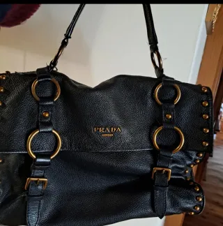 Bolso de piel negro Prada