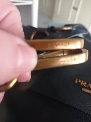 Bolso de piel negro Prada