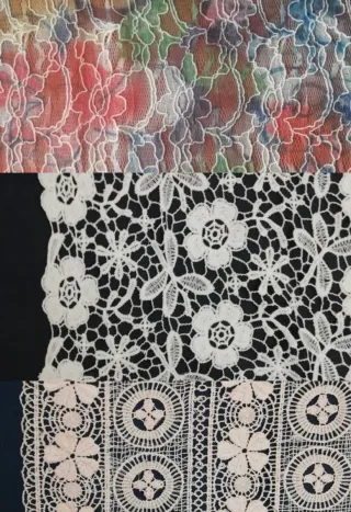 Lote Telas Bordadas y Guipur