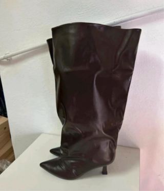 Stivali donna marrone gambale largo tg 39 nuovo