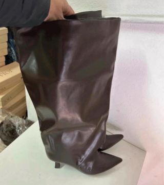 Stivali donna marrone gambale largo tg 39 nuovo