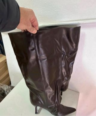 Stivali donna marrone gambale largo tg 39 nuovo