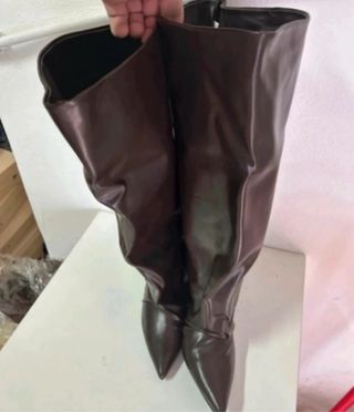 Stivali donna marrone gambale largo tg 39 nuovo