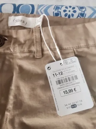 Pantalón chino niño talla 11-12 beige